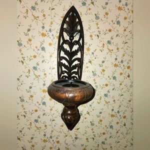 Handcarved sconce pair, 17" height, 5"width. Great Condition.